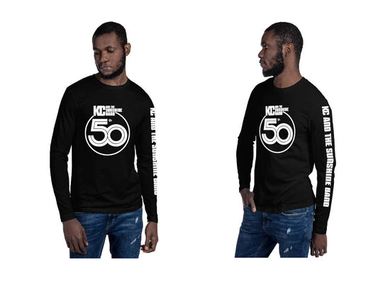 "NEW" BLACK 50th WHITE CIRCLE LONG SLEEVE TEE