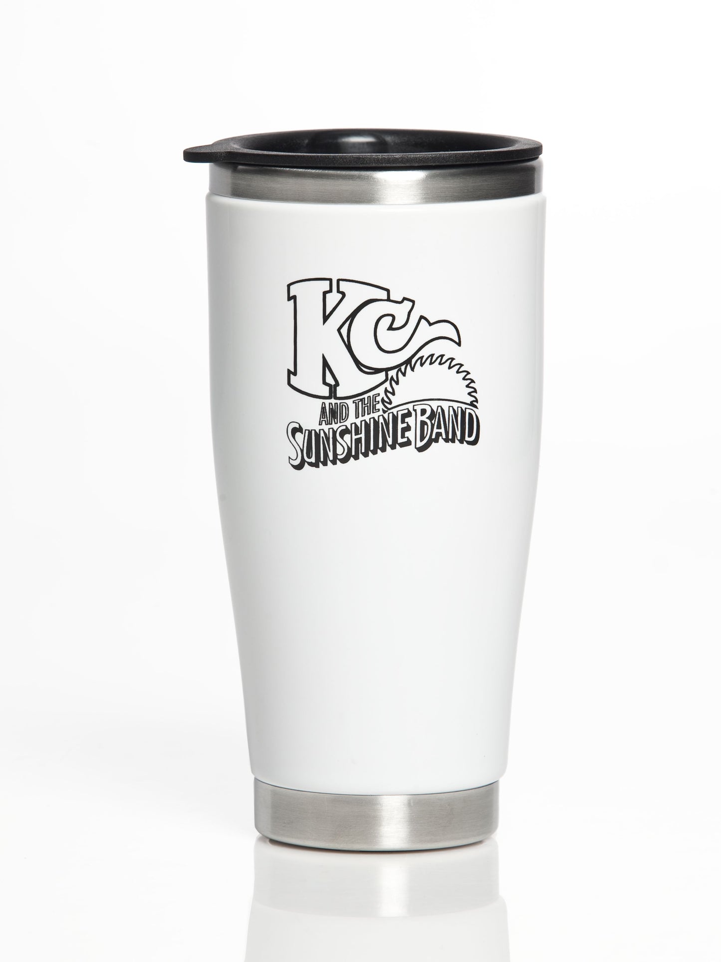 Steel White Logo Travel Mug