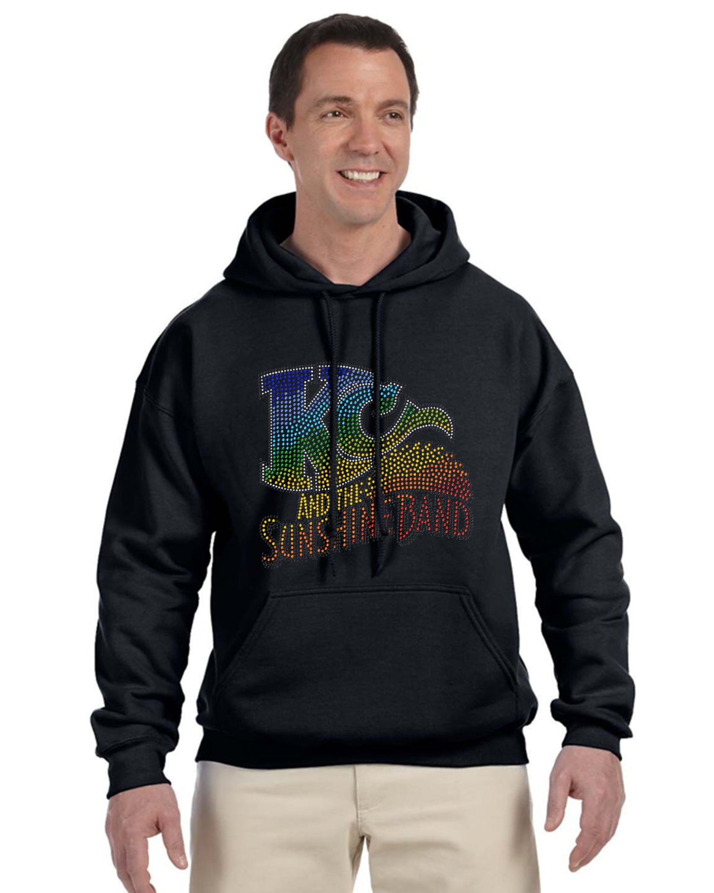 Black Hooded Crystal Logo Sweatshirt