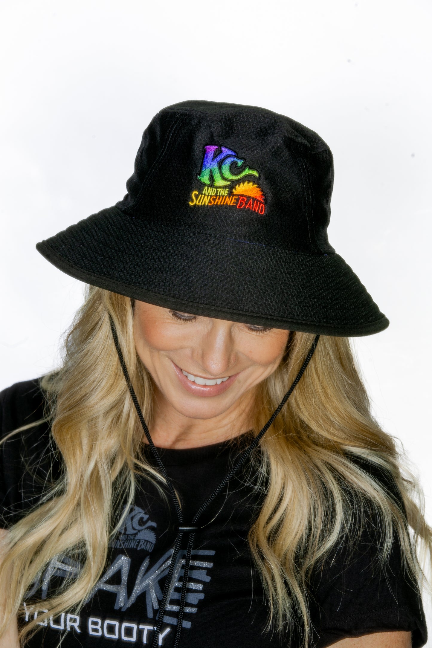 Black Sun Hat with Color Logo