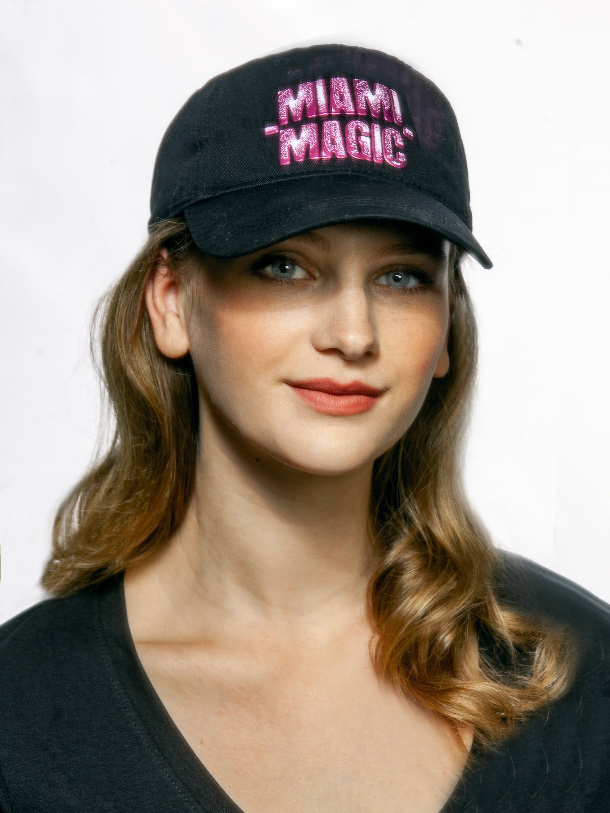 Miami Magic Black flexstyle Cap with embroidery  Embroidery signature on the back  Adjustable strap